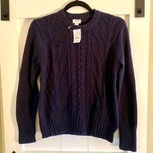 J Crew NWT Navy Knitted Wool Sweater
